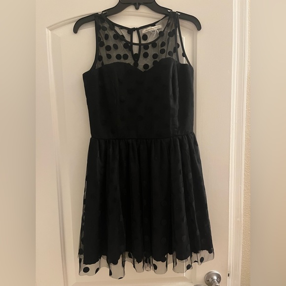 Polka dot sheer little black dress - Picture 1 of 3